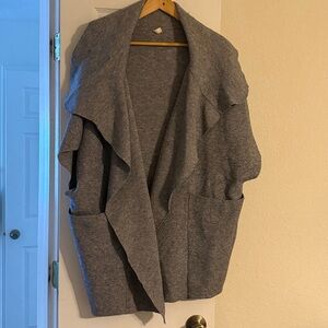 Moth Sophie Grey Waterfall Cardigan Anthropologie size XL oversized lagenlook